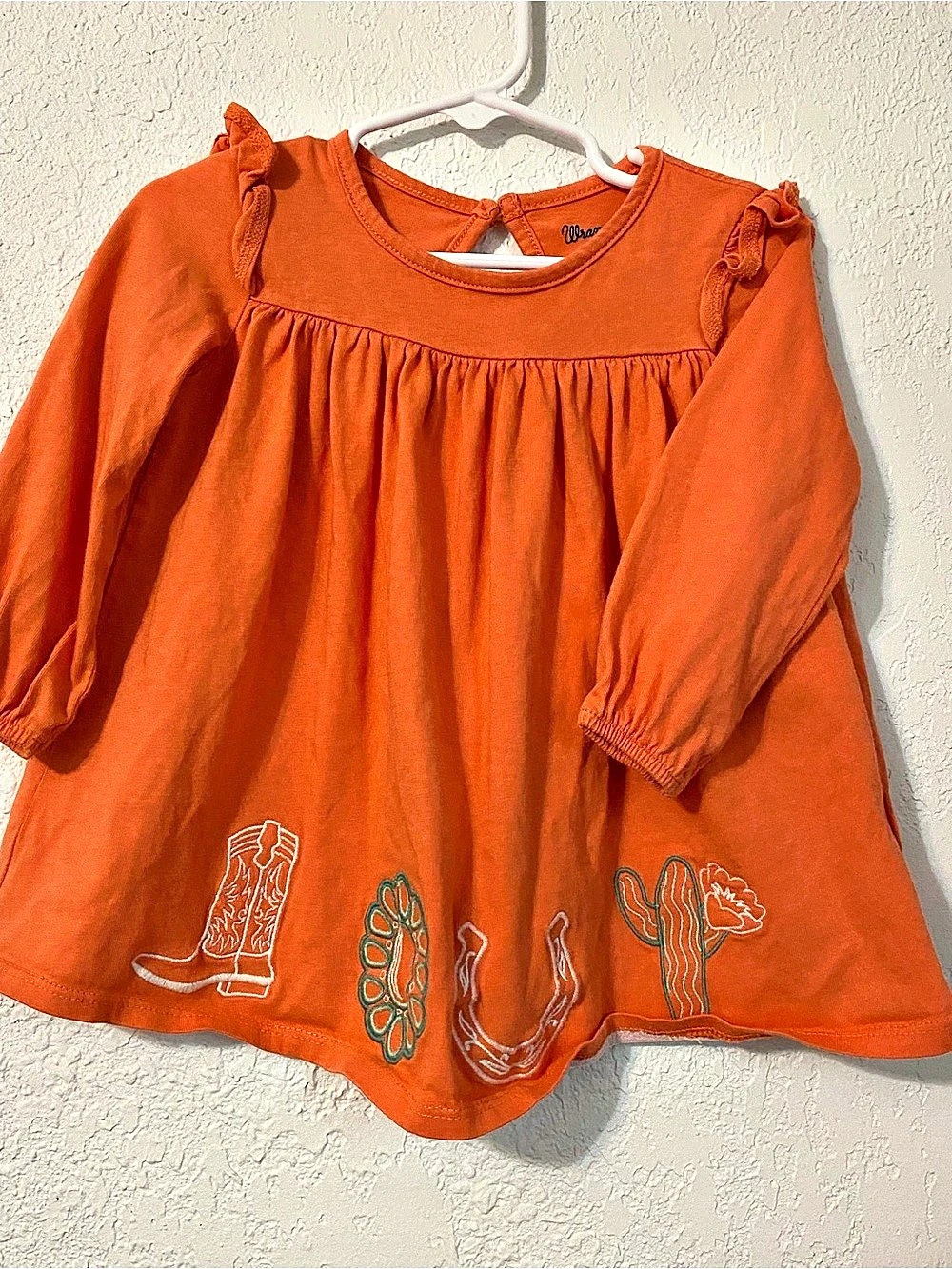 Wrangler Baby 12M Orange Cotton Dress